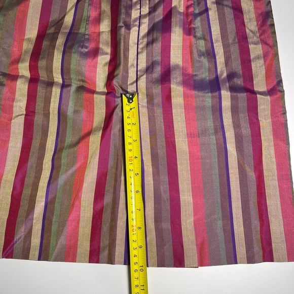 VTG 50s 60s Silk Striped Multicolored Stripes Handmade Dress Sheer Lining Lk New - Picture 14 of 16